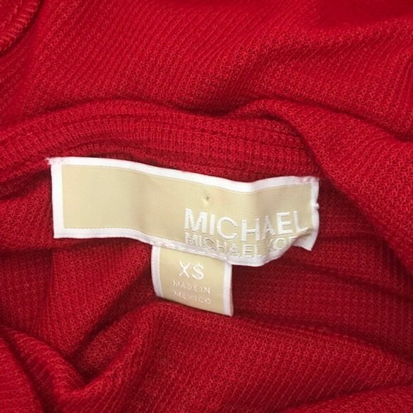 Women's MICHAEL Michael Kors Long Sleeve Lightweight Studded Hoodie Red Size XS - Picture 5 of 9